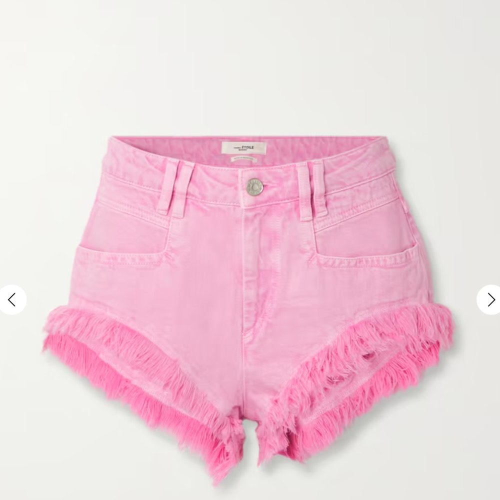 ISABEL MARANT ÉTOILE Eneidao frayed denim shorts